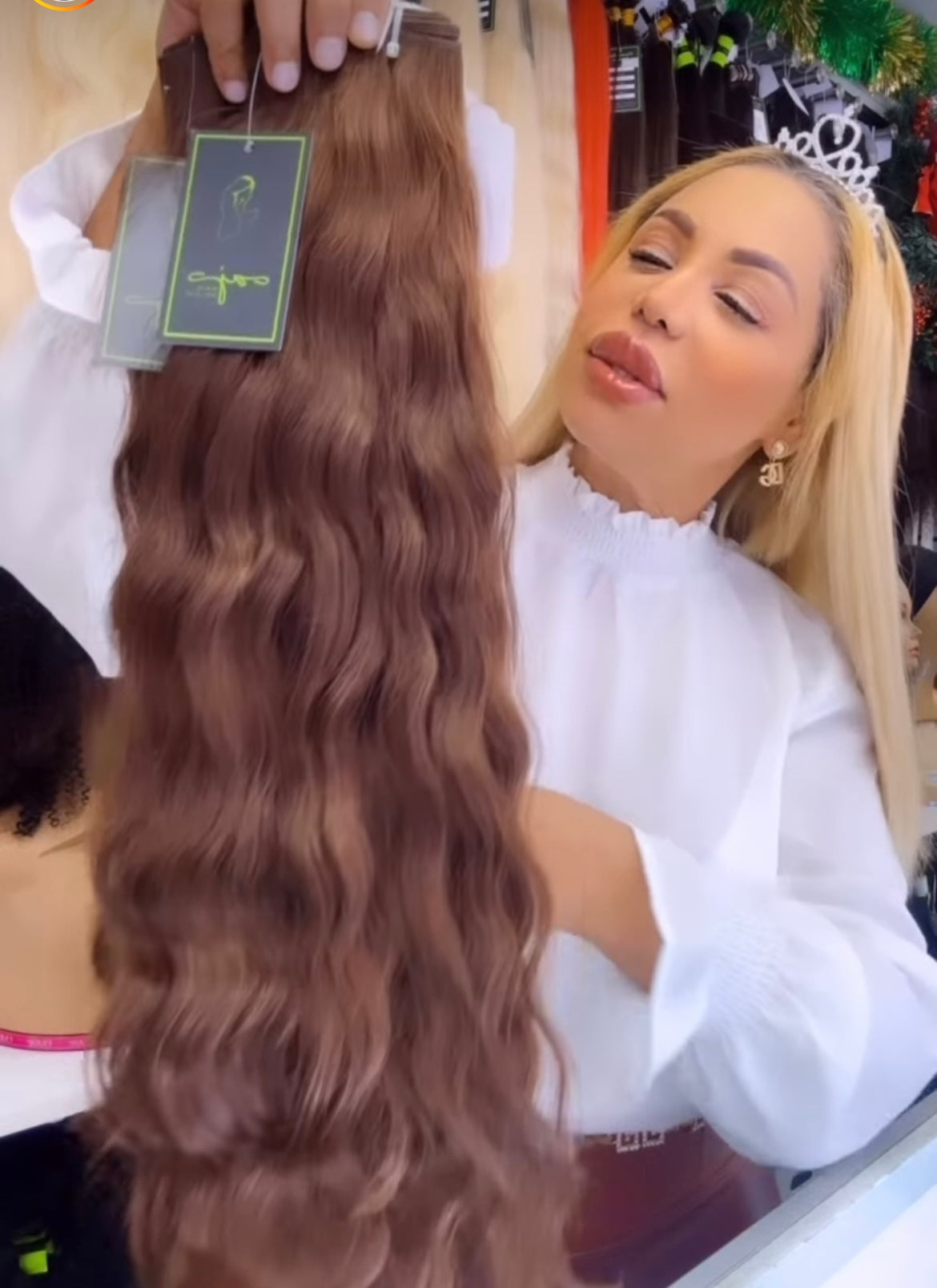 Extensiones De Cabello Ondulado Color Chocolate 100% Humano