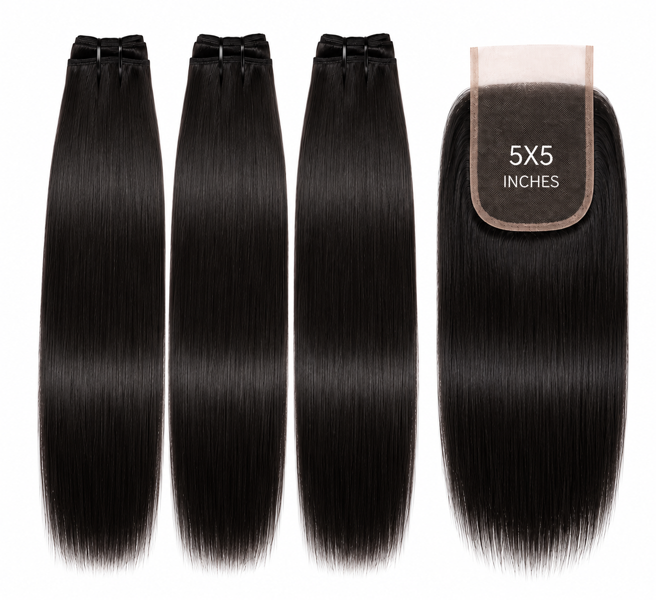 Brazilian Bundle Deals – Straight – 3 Bundles + 5×5 Closure